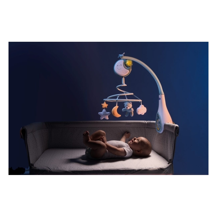 Chicco - Мобілі на ліжечко з мелодією 3в1 NEXT2DREAMS 3xAA синій