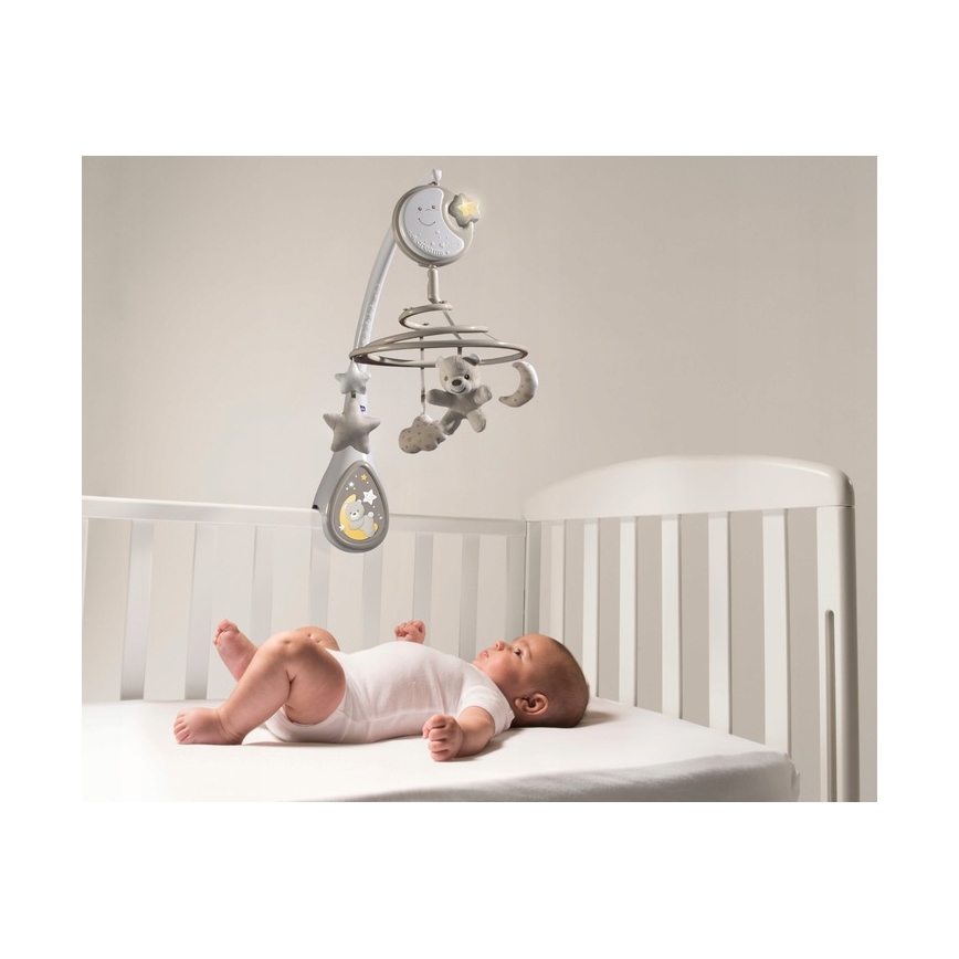 Chicco - Музыкальный мобиль на кроватку 3в1 NEXT2DREAMS 3xAA серый