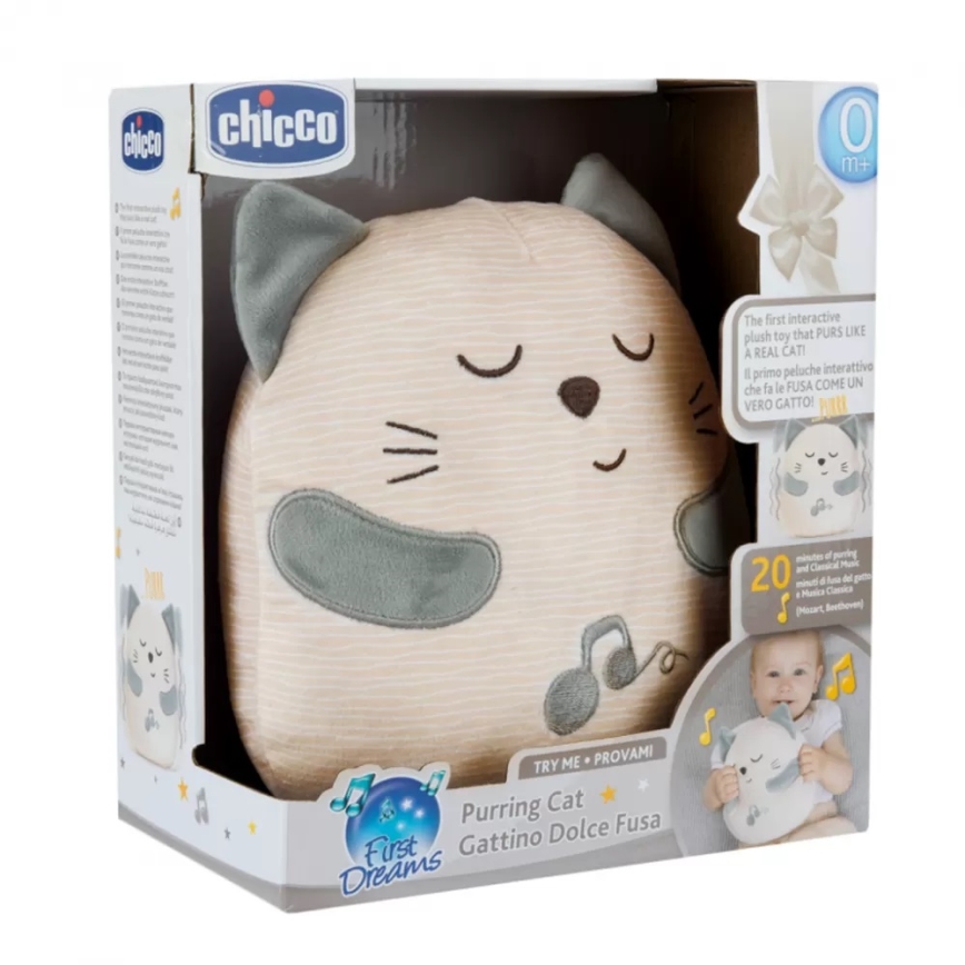 Chicco - Плюшова інтерактивна іграшка кіт 3xAAA