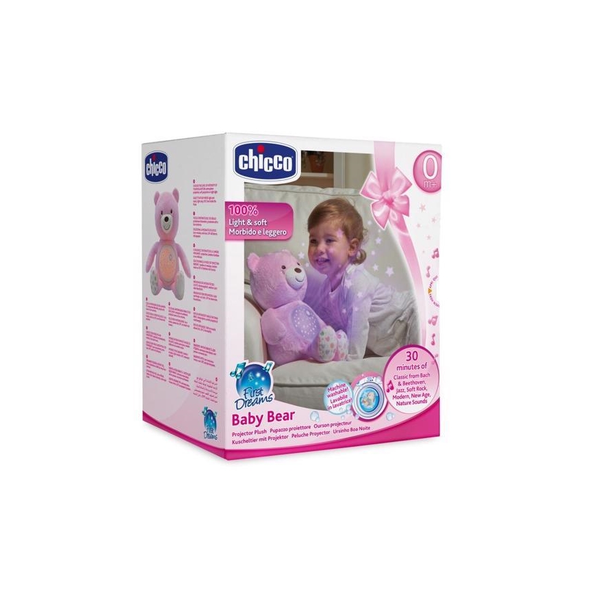 Chicco - Проектор з мелодією BABY BEAR 3xAAA рожевий