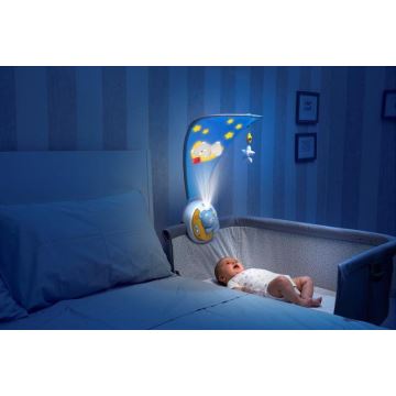 Chicco - Проектор над ліжечком з мелодією 3в1 NEXT2MOON синій