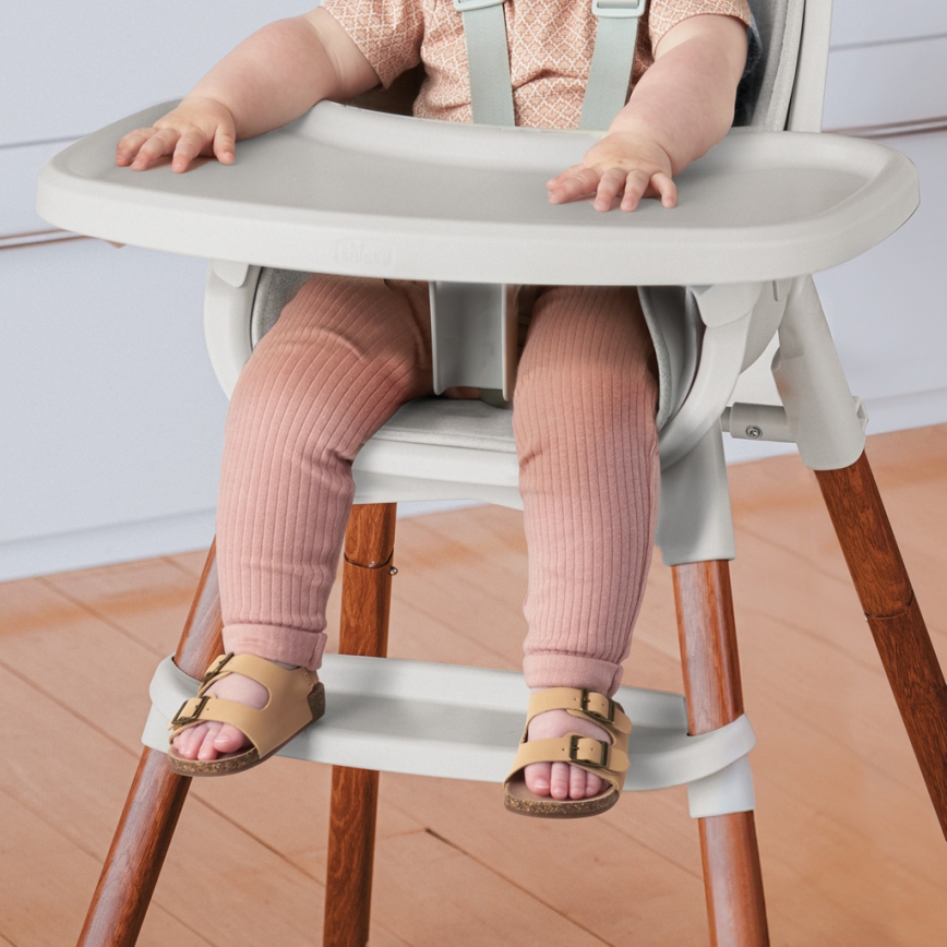 Chicco - Стільчик для годування ZEST 3в1 білий/сірий