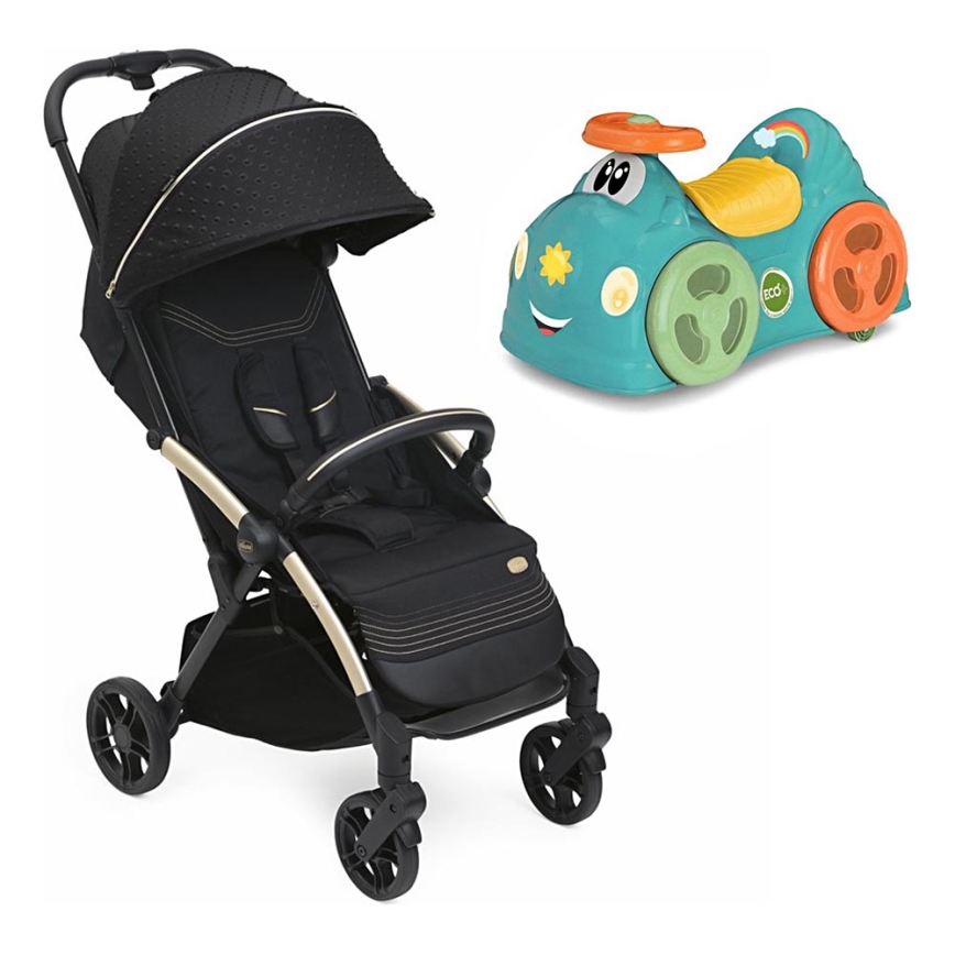 Chicco - Коляска GOODY XPLUS Black Re_Lux Eco+ + толокар ALL AROUND