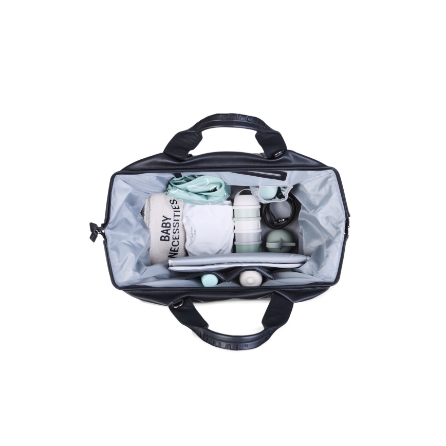 Childhome - Сумка для сповивання MOMMY BAG LEATHER чорний
