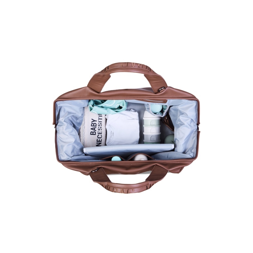 Childhome - Сумка для сповивання MOMMY BAG LEATHER коричневий