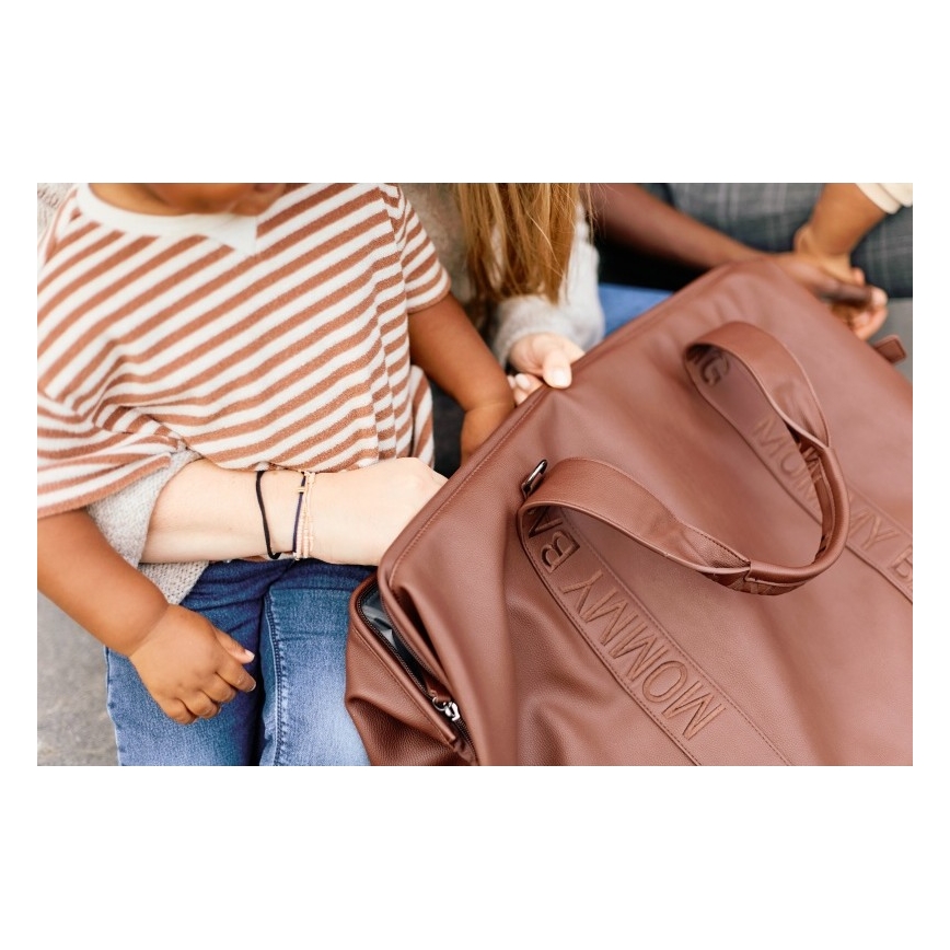 Childhome - Сумка для сповивання MOMMY BAG LEATHER коричневий