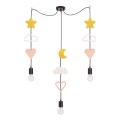 Children's pendant lamp TRIO 3xE27/20W/230V yellow/white/pink