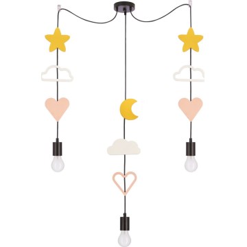 Children's pendant lamp TRIO 3xE27/20W/230V yellow/white/pink