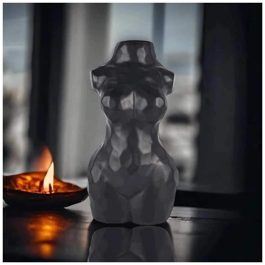 Чорна керамічна ваза 30 см