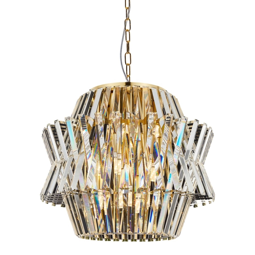 Хрустальная люстра на цепи CROWN 12xE14/40W/230V золотистый