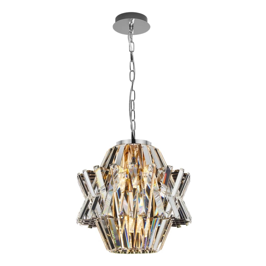 Хрустальная люстра на цепи CROWN 4xE14/40W/230V блестящий хром