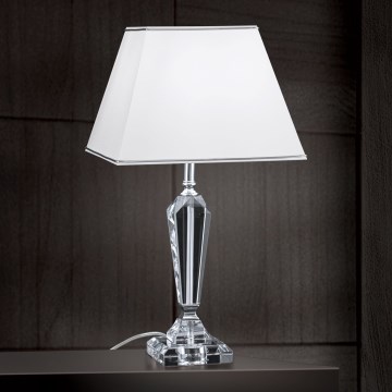 Хрустальная настольная лампа VERONIQUE 1xE27/60W/230V белый/прозрачный