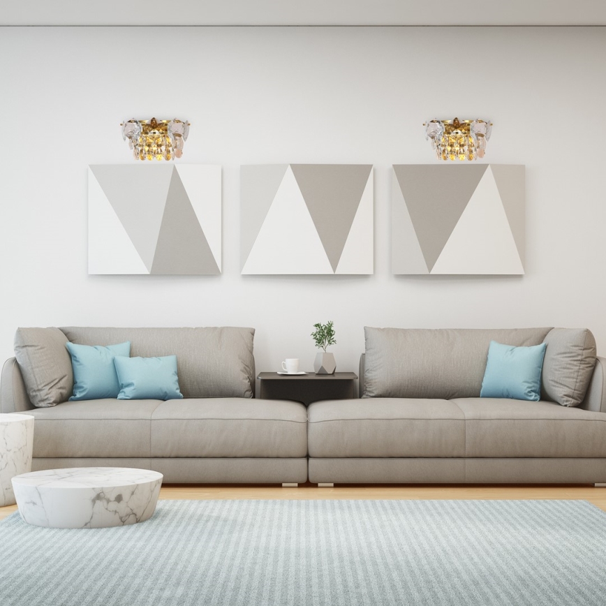 Хрустальный настенный светильник SELENA 2xE14/40W/230V золотой