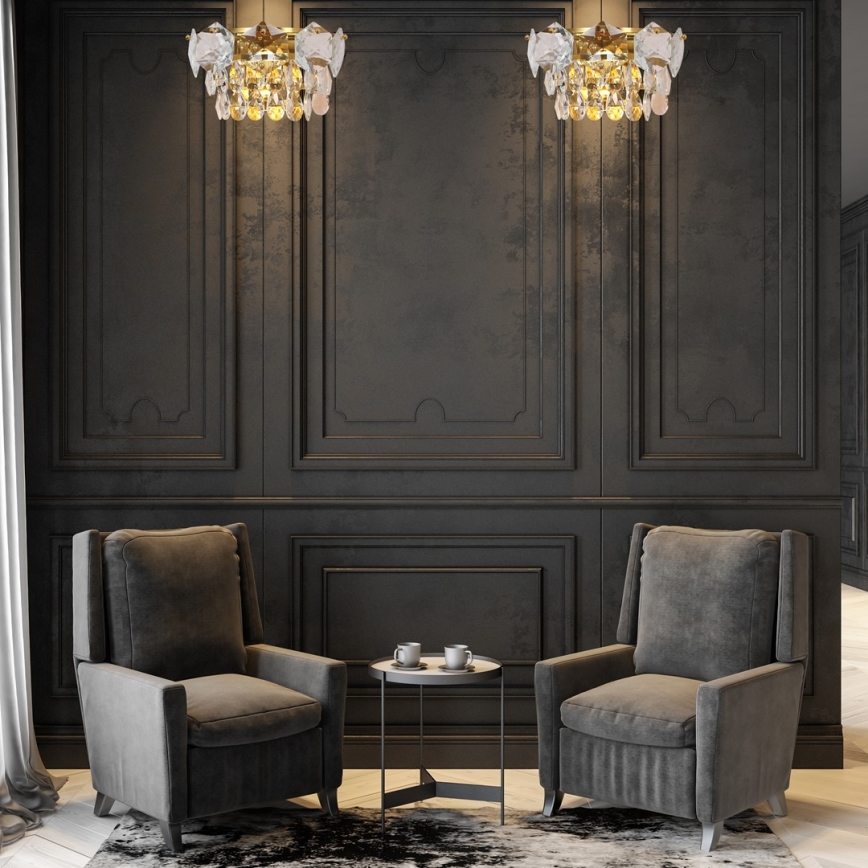 Хрустальный настенный светильник SELENA 2xE14/40W/230V золотой