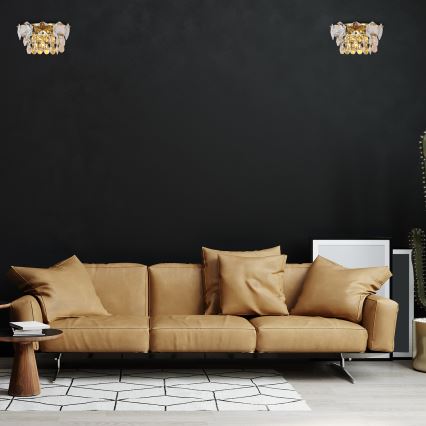 Хрустальный настенный светильник SELENA 2xE14/40W/230V золотой