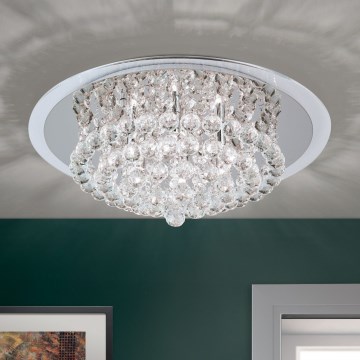 Хрустальный потолочный светильник GLORIA 6xG9/40W/230V диаметр 50 см прозрачный/блестящий хром