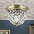 Хрустальный потолочный светильник PLAFOND 1xE27/40W/230V диаметр 26 см бронзовый