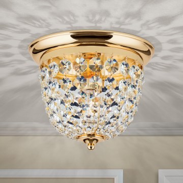 Хрустальный потолочный светильник PLAFOND 1xE27/40W/230V диаметр 26 см золотистый