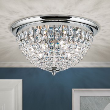 Хрустальный потолочный светильник PLAFOND 6xE27/40W/230V диаметр 47 см блестящий хром