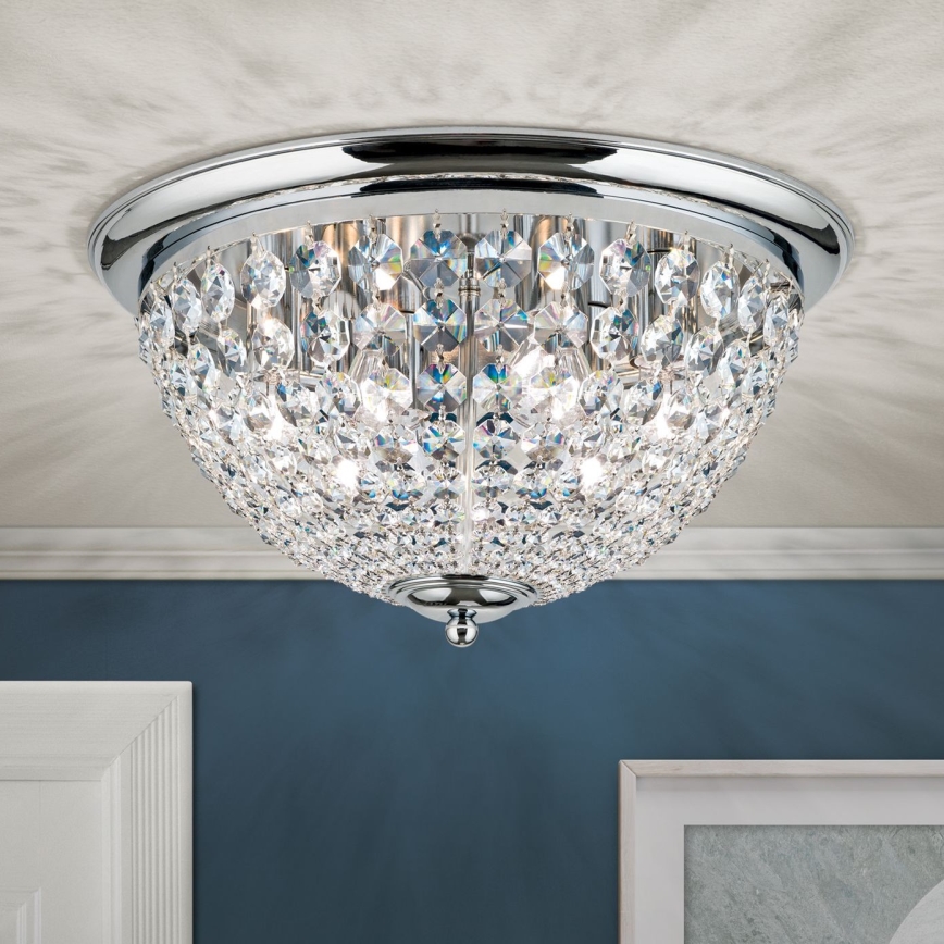Хрустальный потолочный светильник PLAFOND 6xE27/40W/230V диаметр 47 см блестящий хром