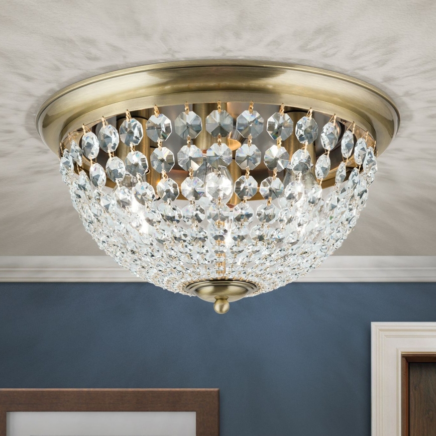 Хрустальный потолочный светильник PLAFOND 6xE27/40W/230V диаметр 47 см бронзовый