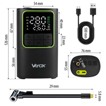 Цифровий кишеньковий компресор 5V 4000 mAh чорний