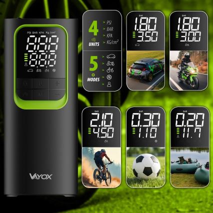 Цифровий кишеньковий компресор 5V 8000 mAh чорний