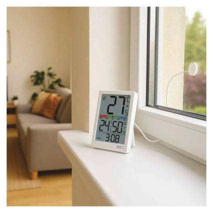 Цифровой термометр-гигрометр 2xAAA, белый