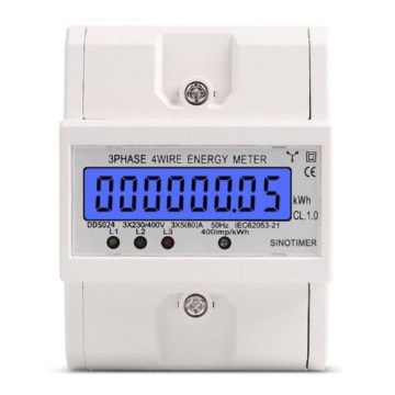 Цифровой трехфазный счетчик электроэнергии на DIN-рейку DDS024