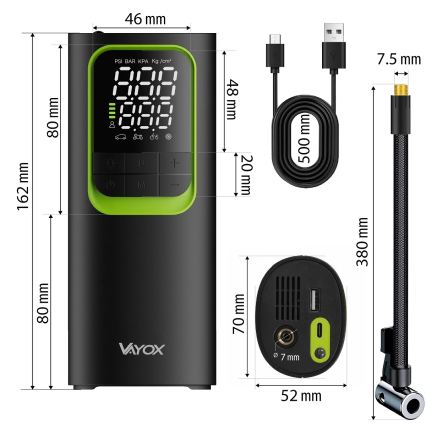 Цифровой карманный компрессор 5V 8000 mAh чёрный