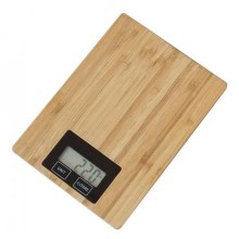 Цифровые кухонные весы из бамбука 2xAAA