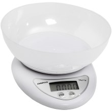 Цифровые кухонные весы с чашей 1xCR2032 белый