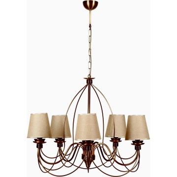 Classic Chandelier 5xE14/40W/230V bronze/beige