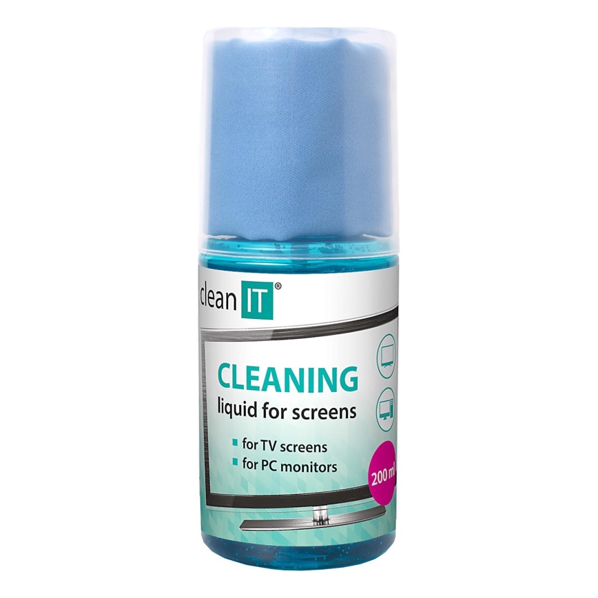 CLEAN IT CL-180 - Чистящий раствор для экрана с салфеткой 200 мм