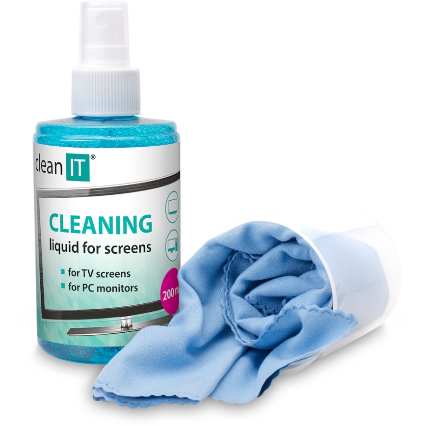 CLEAN IT CL-180 - Чистящий раствор для экрана с салфеткой 200 мм
