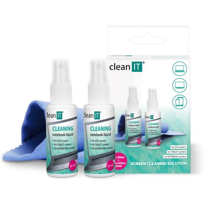 CLEAN IT CL-182 - Чистящий раствор для экрана с салфеткой 2x 30 мм