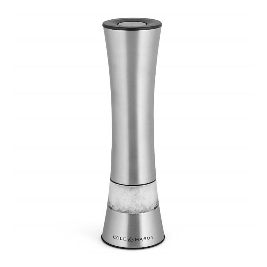 Cole&Mason - Электрический salt or pepper grinder BURFORD 4xAAA 18 cm матовый хром