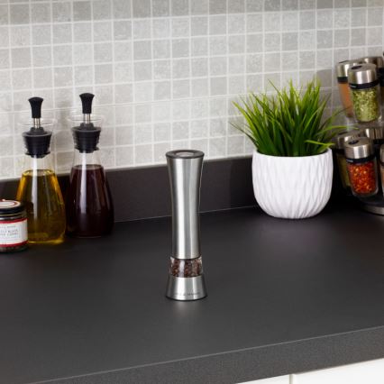 Cole&Mason - Электрический salt or pepper grinder BURFORD 4xAAA 18 cm матовый хром