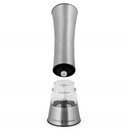Cole&Mason - Электрический salt or pepper grinder BURFORD 4xAAA 18 cm матовый хром
