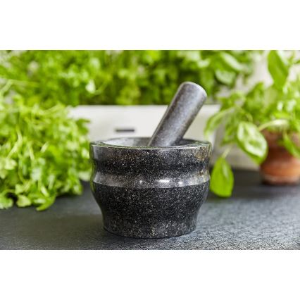 Cole&Mason - Гранитная ступка с пестиком GRANITE диаметр 18 см гранит/черный