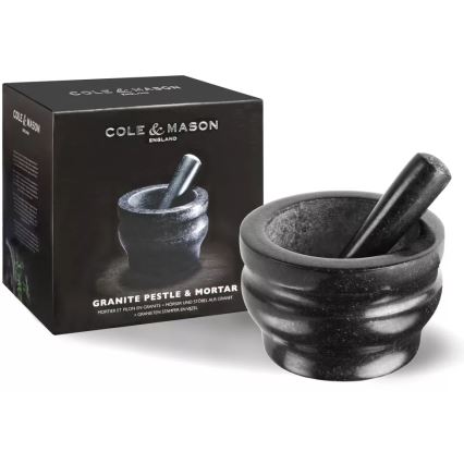 Cole&Mason - Гранитная ступка с пестиком GRANITE диаметр 18 см гранит/черный
