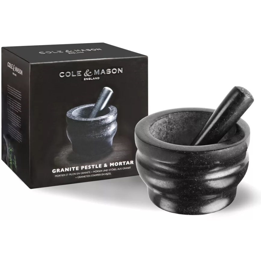 Cole&Mason - Гранитная ступка с пестиком GRANITE диаметр 18 см гранит/черный