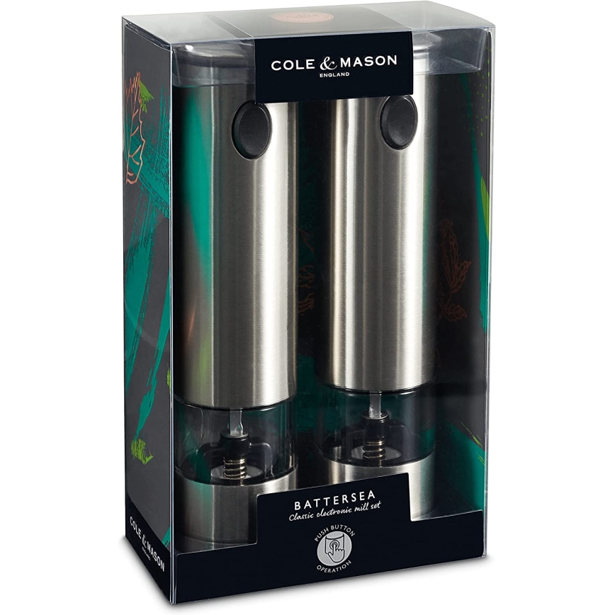 Cole&Mason - Набір електричних млинів для спецій BATTERSEA 2 шт. 6xAAA