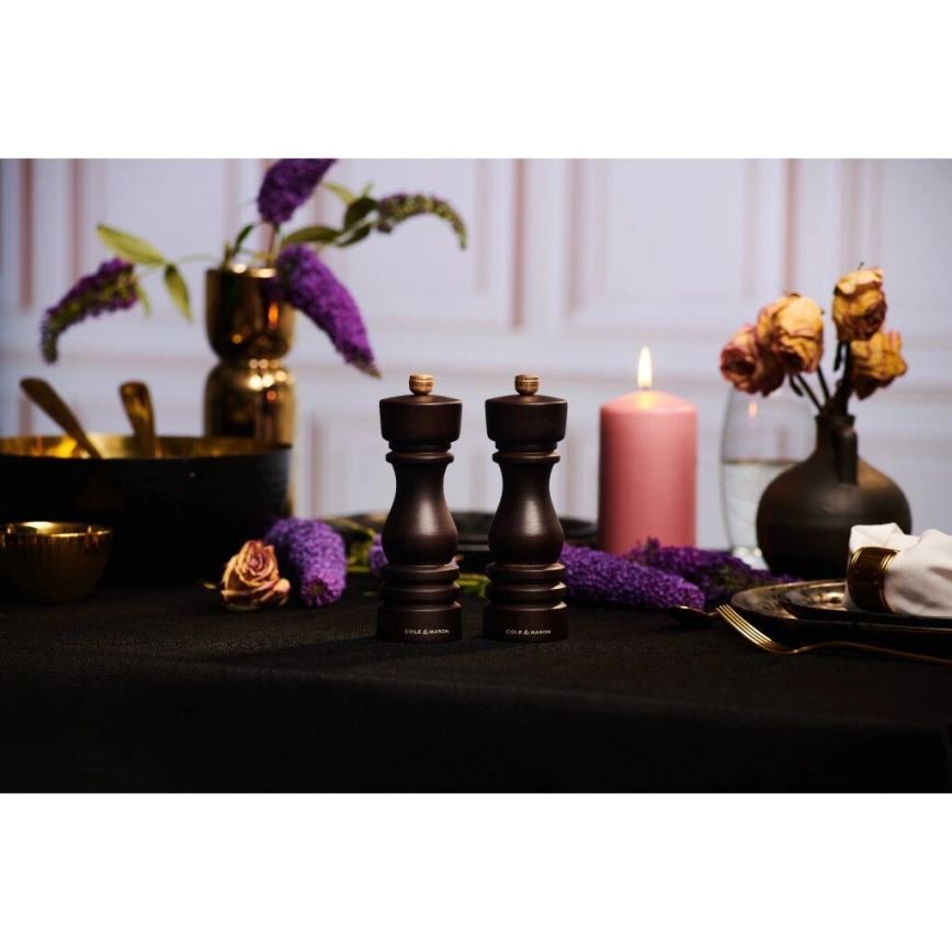 Cole&Mason - Набір млинів для солі та перцю LONDON 2 шт. 22 см бук/коричневий