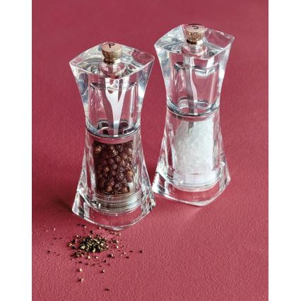 Cole&Mason - Набір млинків для солі та перцю CRYSTAL 2 шт. 12,5 см