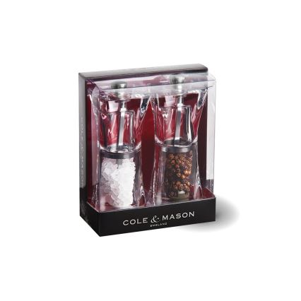 Cole&Mason - Набір млинків для солі та перцю CRYSTAL 2 шт. 12,5 см