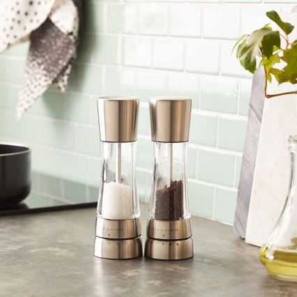 Cole&Mason - Набір млинків для солі та перцю DERWENT 2 шт. 19 см блискучий хром