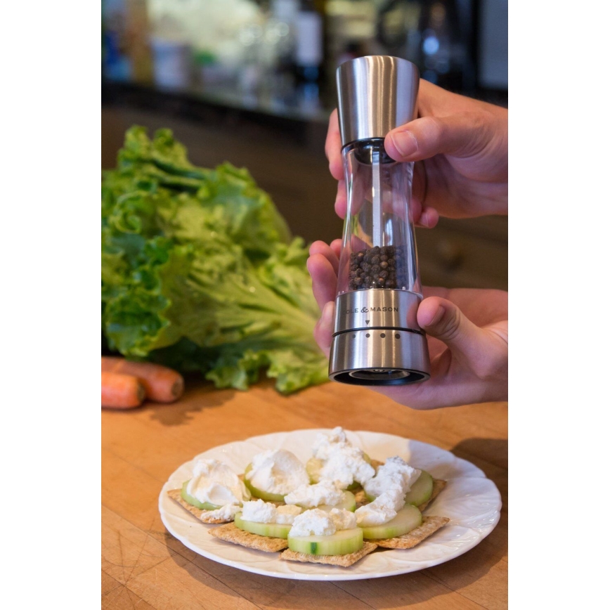 Cole&Mason - Набір млинків для солі та перцю DERWENT 2 шт. 19 см блискучий хром