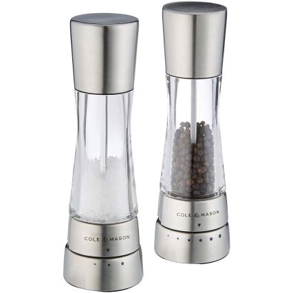 Cole&Mason - Набір млинків для солі та перцю DERWENT 2 шт. 19 см блискучий хром
