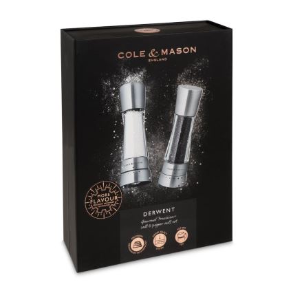 Cole&Mason - Набор мельниц для соли и перца DERWENT 2 шт. 19 см блестящий хром